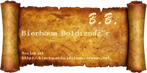 Bierbaum Boldizsár névjegykártya